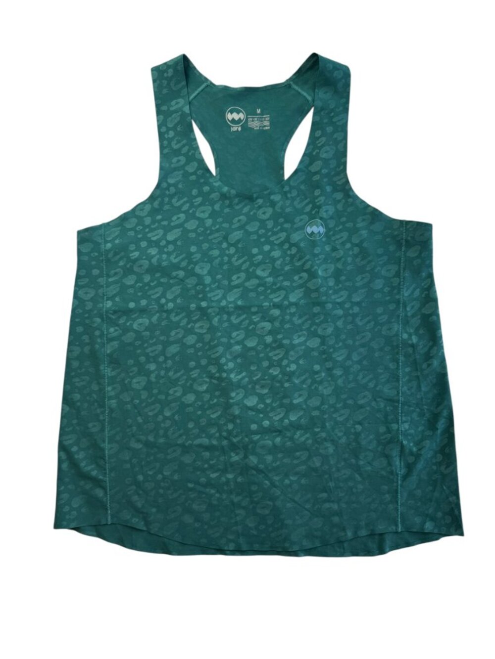 JANJI Tank Top Green Spotted Size Women's Medium Racerback Lightweight Running
